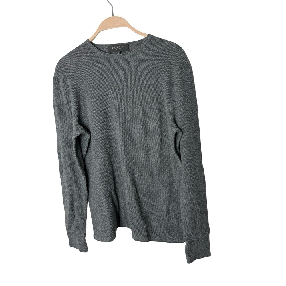 Rag‎ and Bone Womens' Long Sleeve Crew Neck Cotton Cashmere Sweater Grey Size L